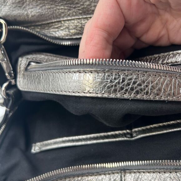 Minelli Paris Vintage Made in Italy Metallic Leather Clutch or Crossbody bag - Picture 14 of 16